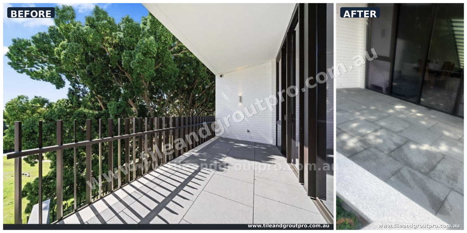 Concrete paver restoration before and after