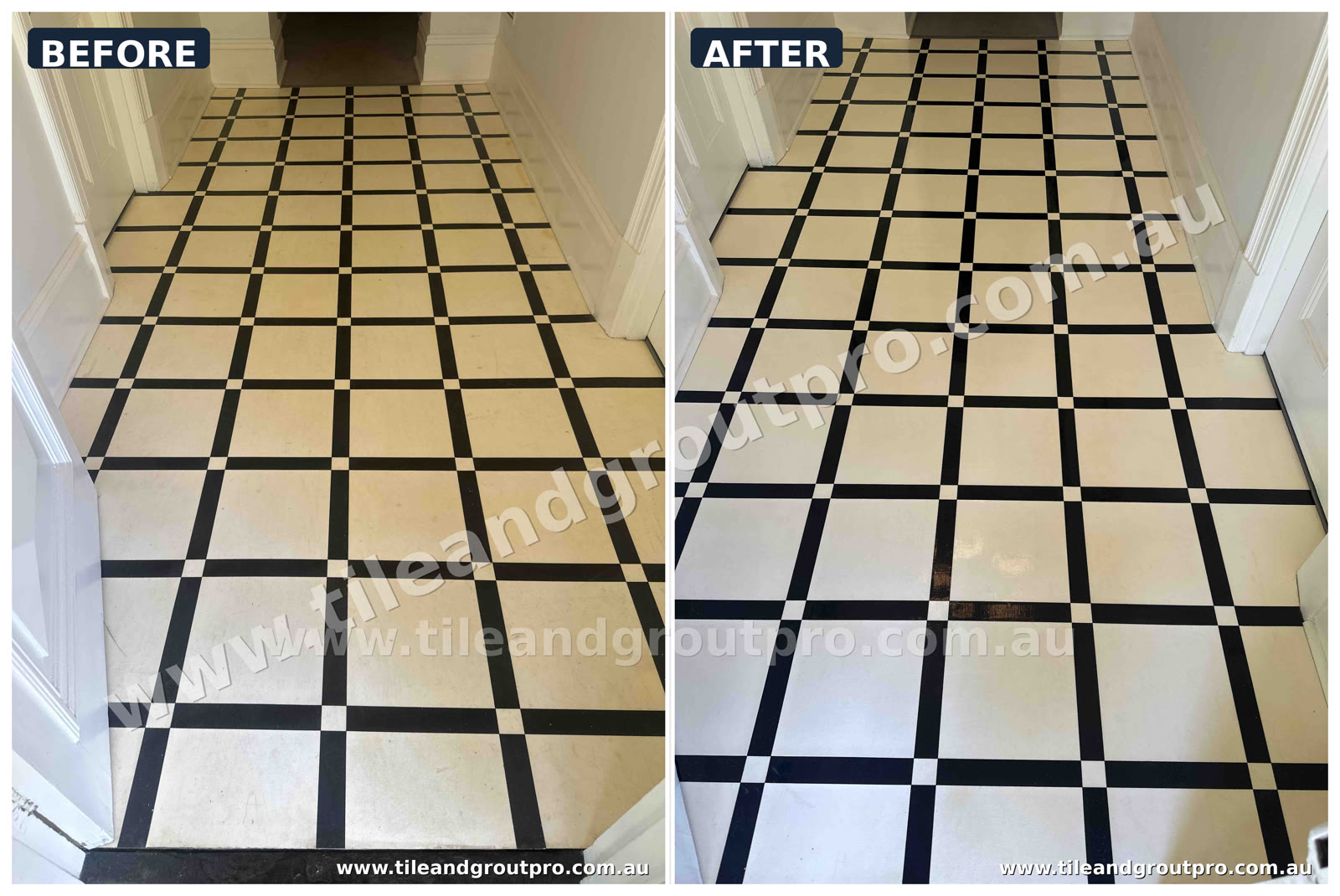 Vinyl floor finish recovery before and after