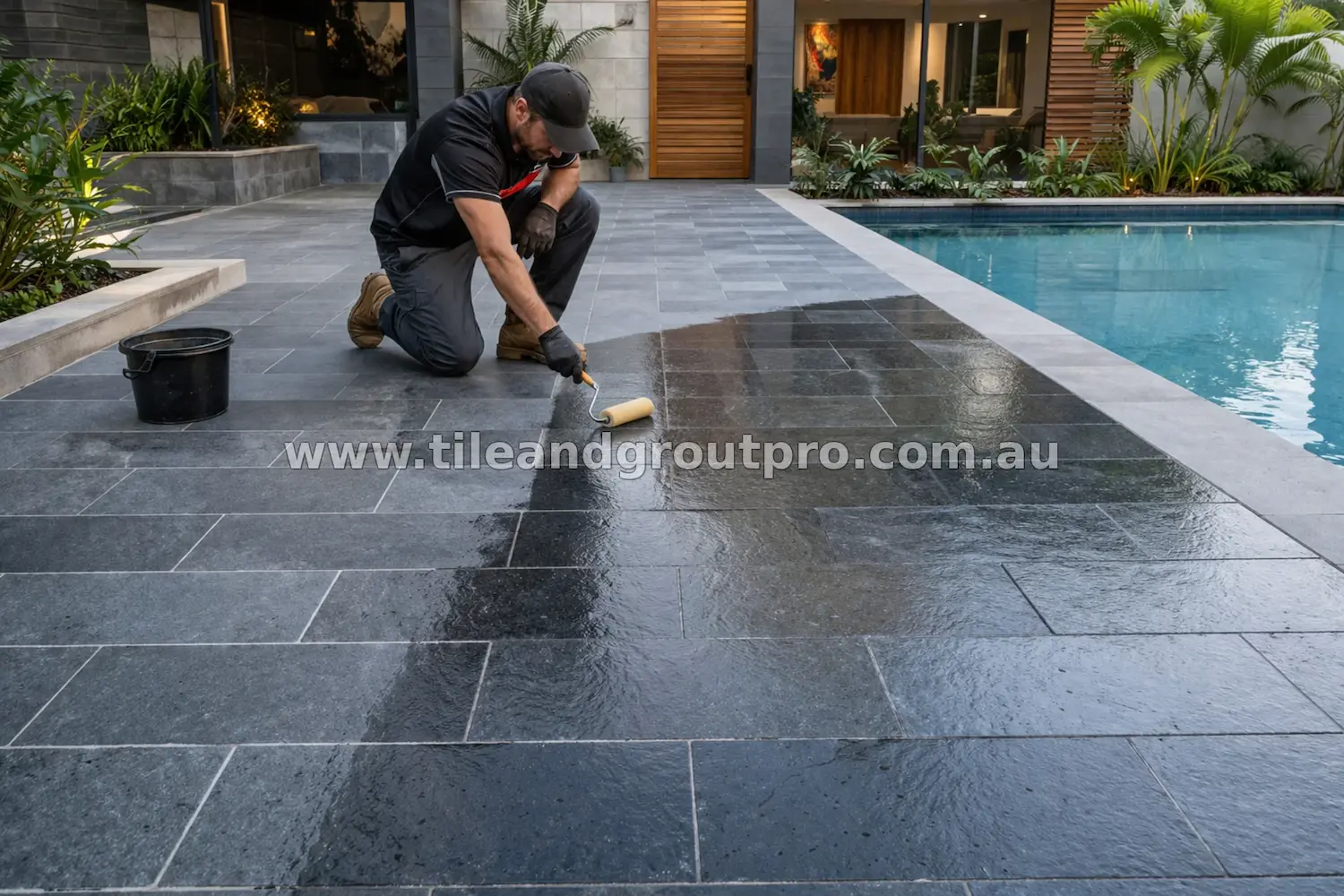 Bluestone pool paver sealing service in Bendigo