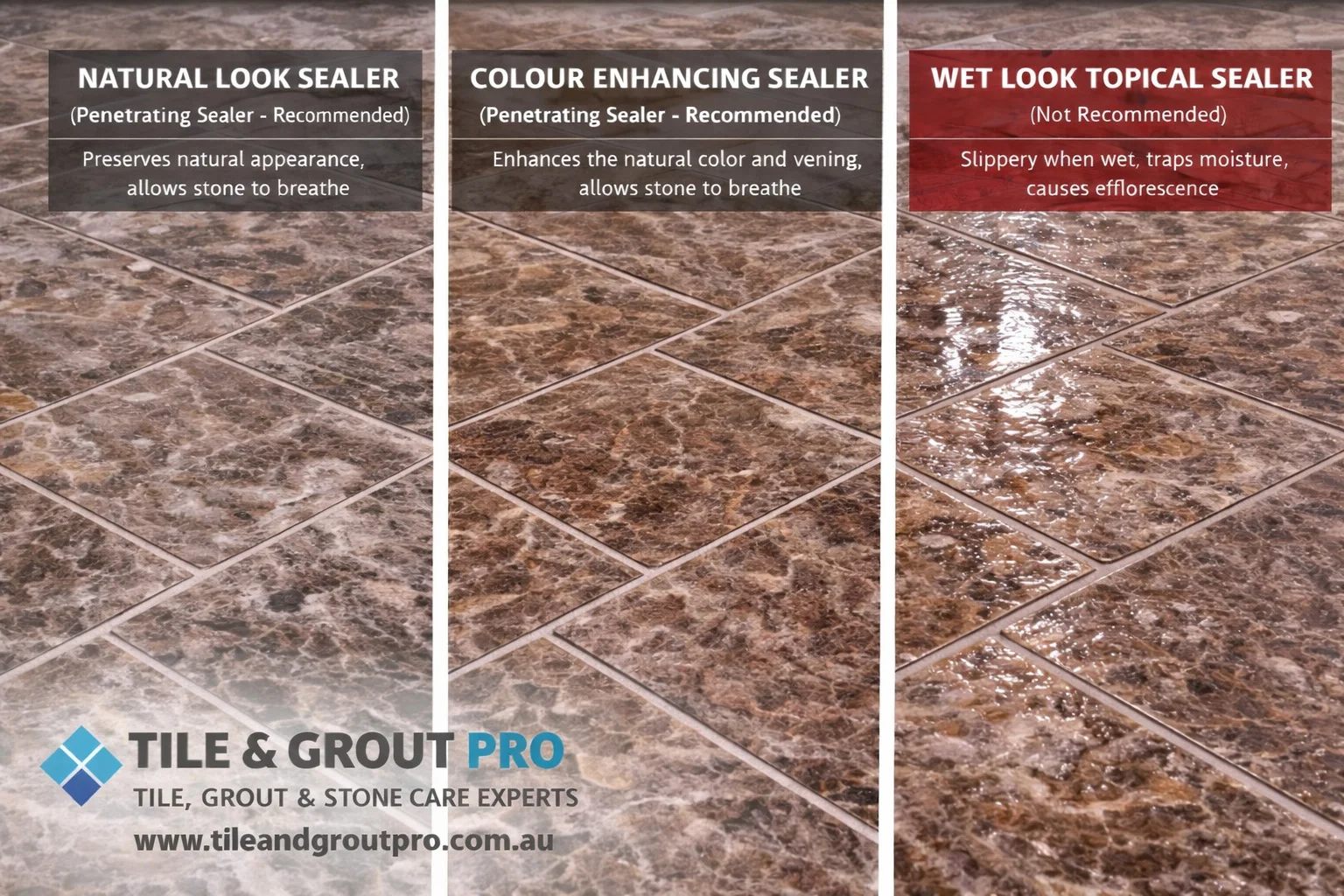 Emperador marble sealing finish in Ballarat