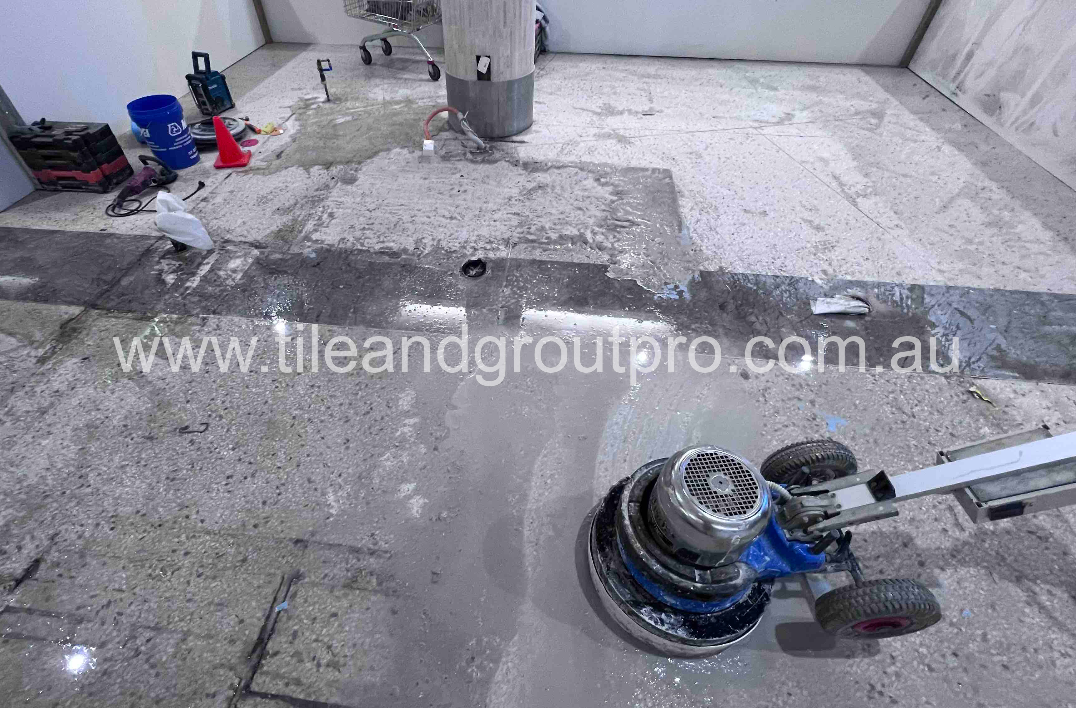 Terrazzo cleaning before sealing